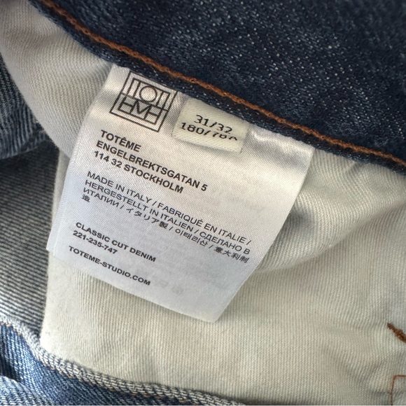 Toteme The Classic Cut Denim Jeans size 31/32 - Picture 10 of 10